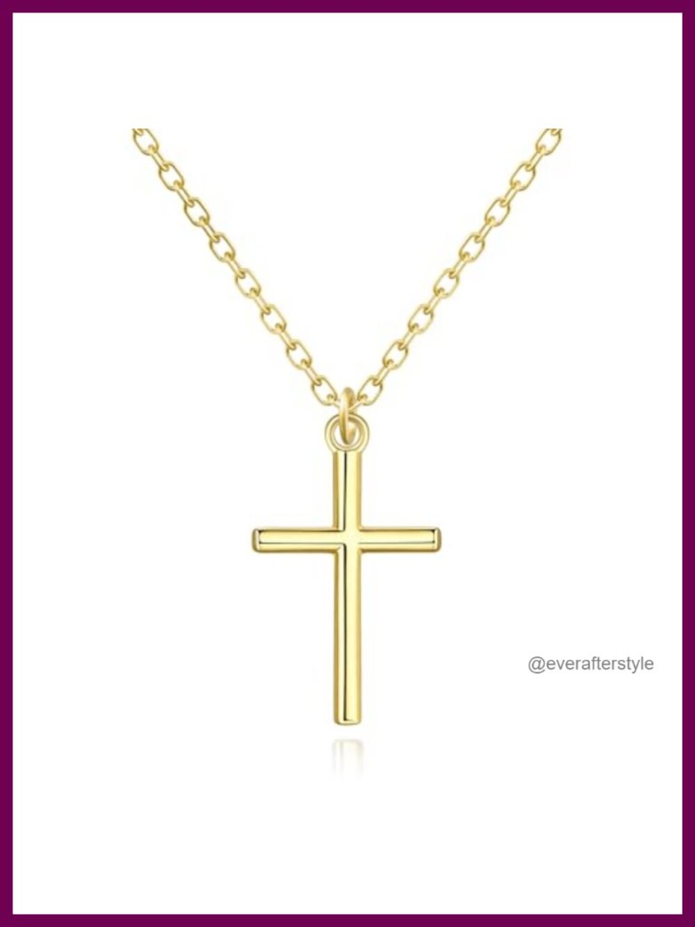 14K Gold Vermeil 925 Sterling Silver Cross Pendant Necklace Women 18in Chain